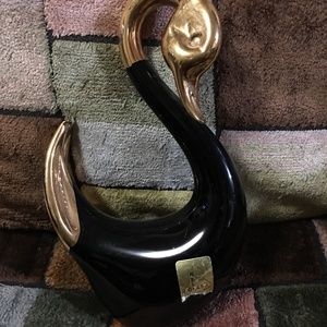 Murano Bell Glass Swan figurine  24 kt